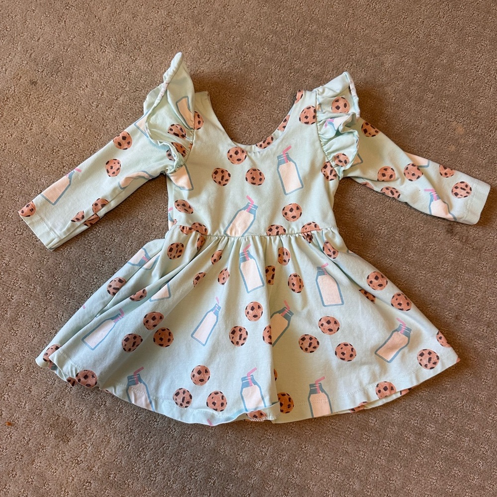 Monica + Andy milk and cookies dress